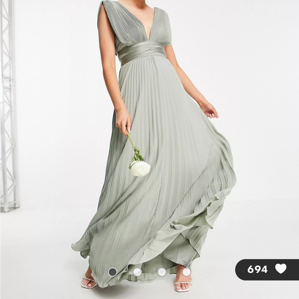 ASOS OLIVE GREEN bridesmaids dress size 8. Worn once for a wedding, altered